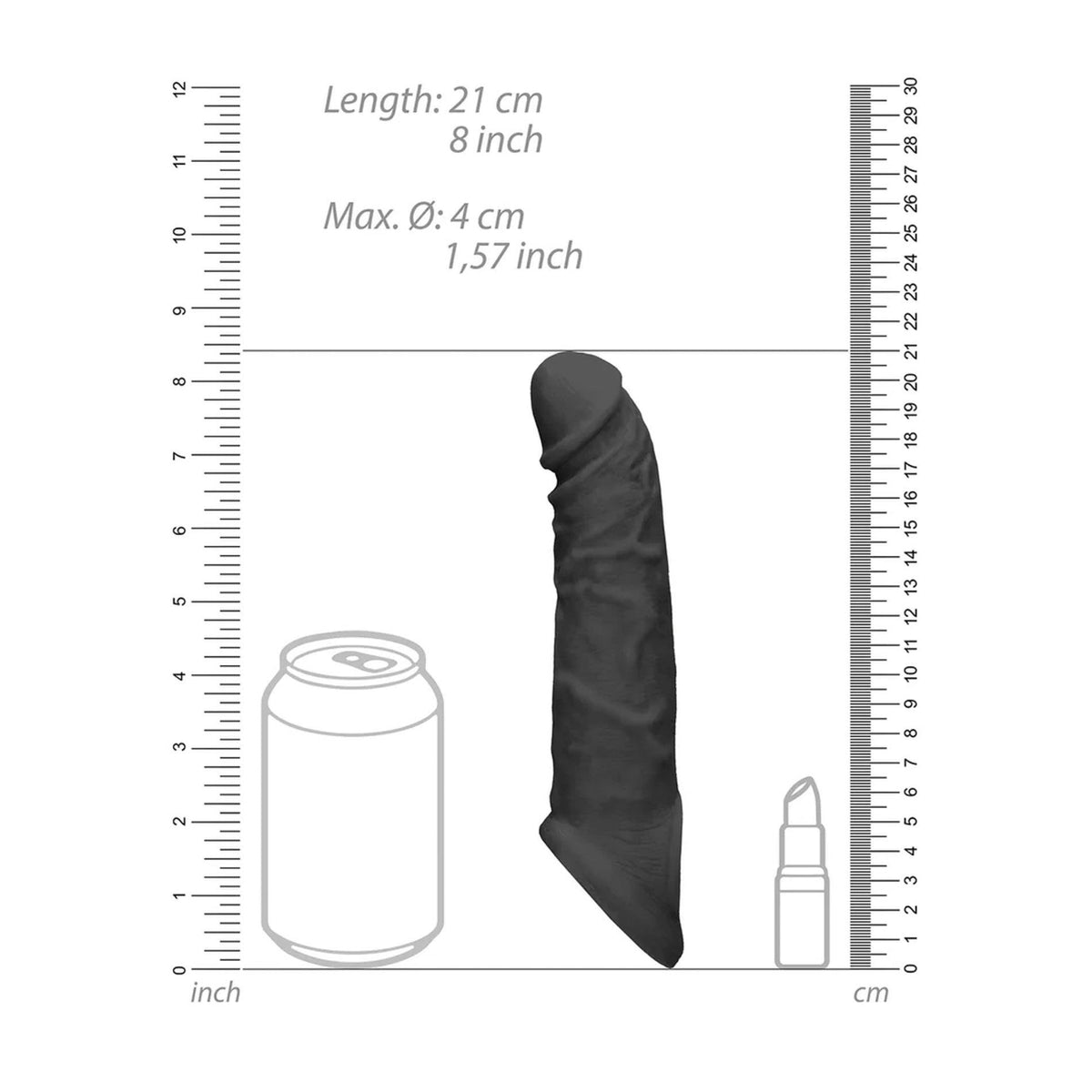 8-Realistyczna przedłużka na penisa RealRock 22 cm-8