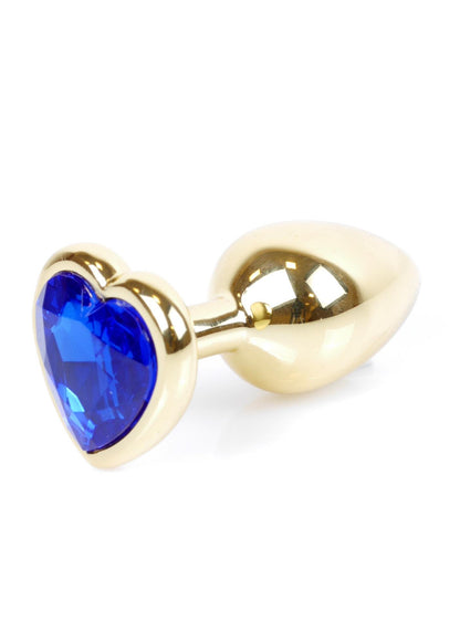 6-Biżuteria analna MyLove Toys Gold Heart granatowa 7 cm-6