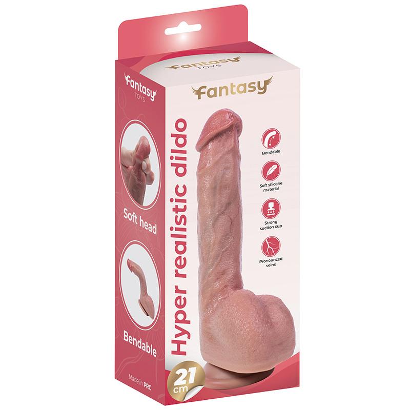 8-Dildo silikonowe elastyczne hiperrealistyczne Fantasy 21 cm-8