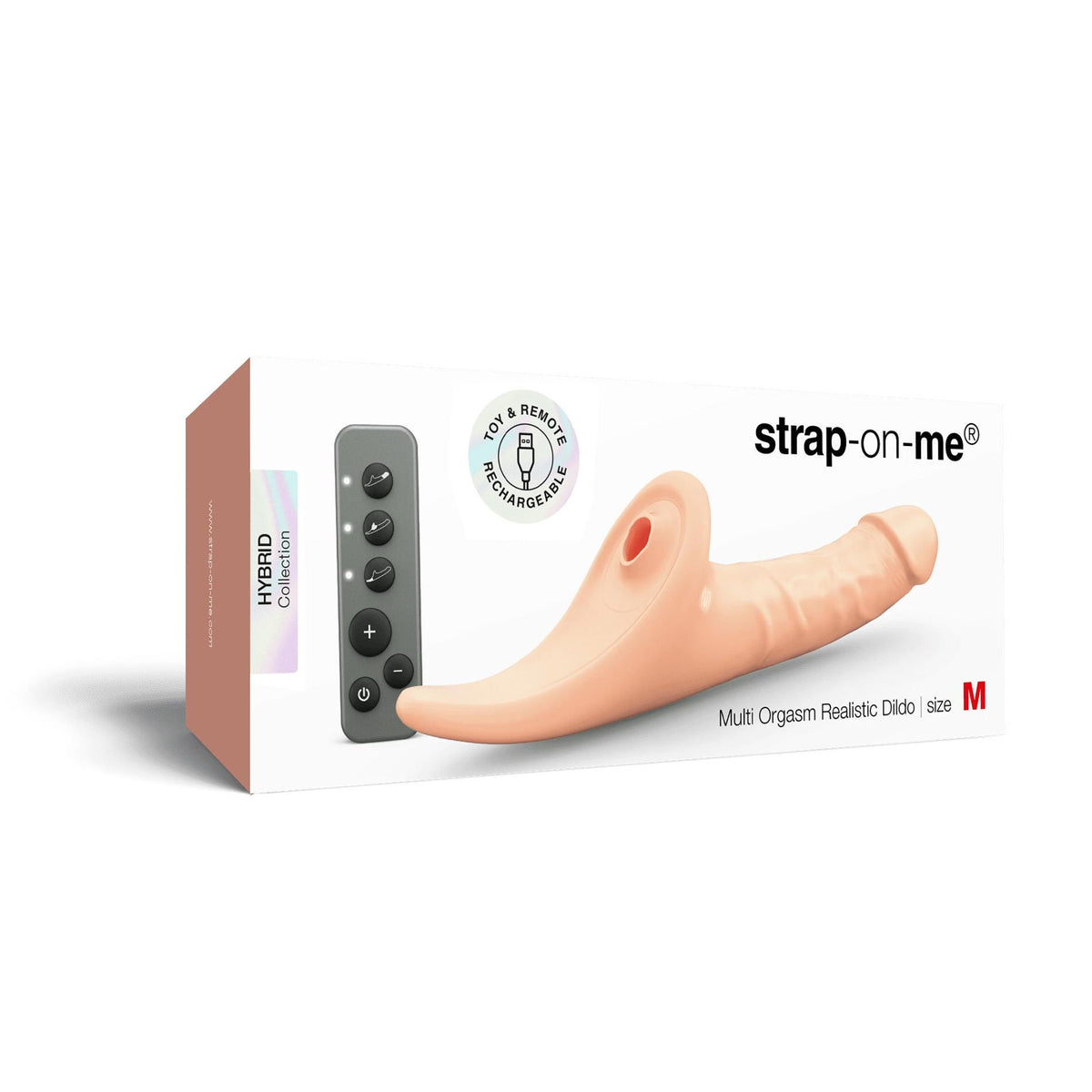 6-Dildo realistyczne Strap on me M waniliowe z pilotem-6