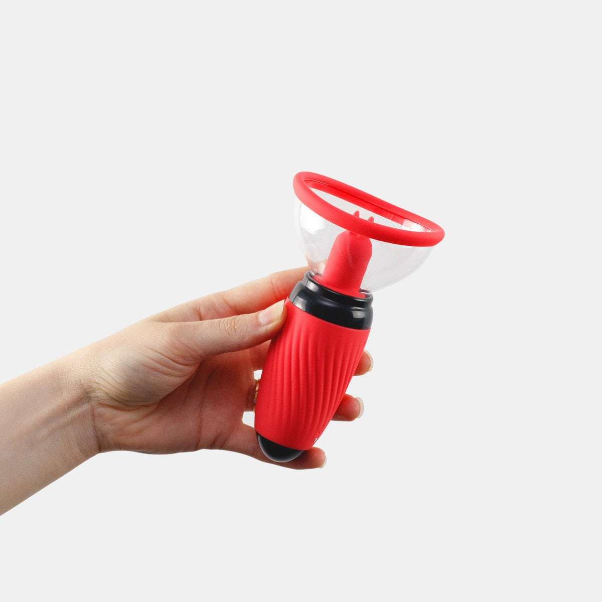 6-Stymulator z ssaniem i wibrującymi językami Crushious Scarlet USB-6