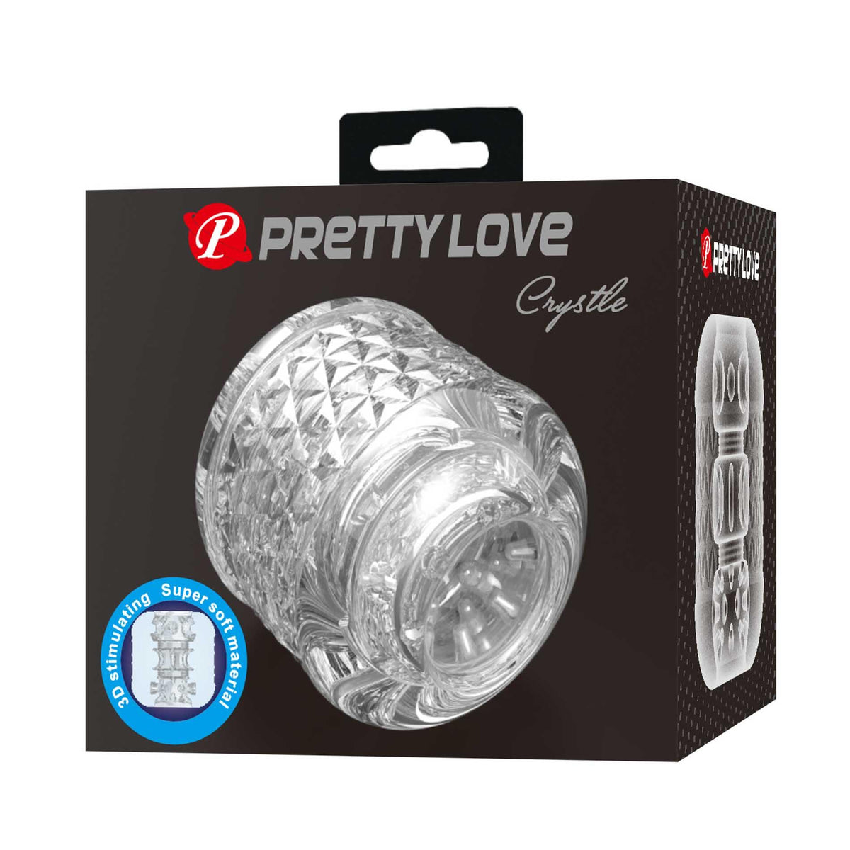 6-Przezroczysty dwustronny masturbator Pretty Love Crystle-6
