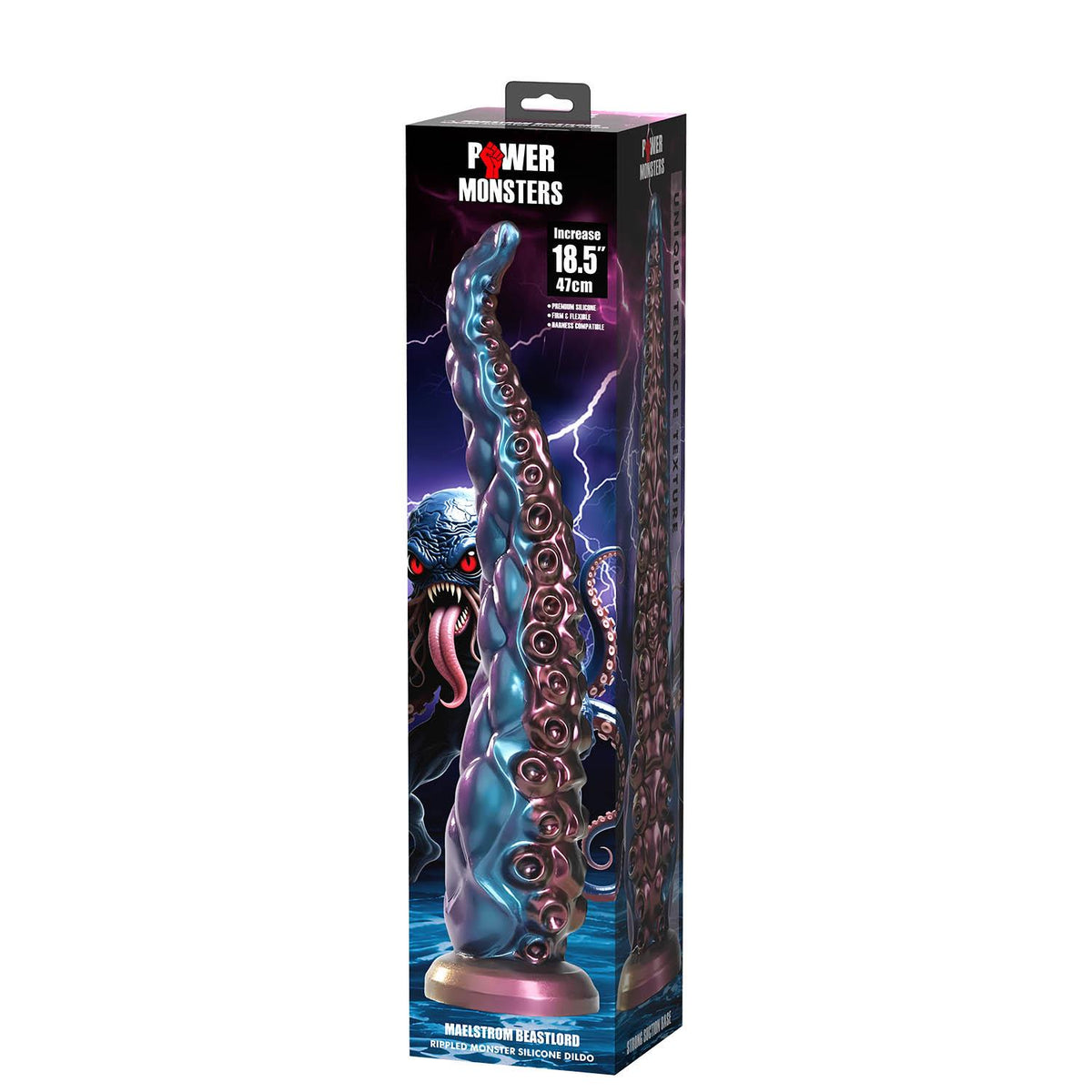 6-Power Monsters Maelstrom Beastlord – 47 cm Rippled Monster Silicone Dildo-6