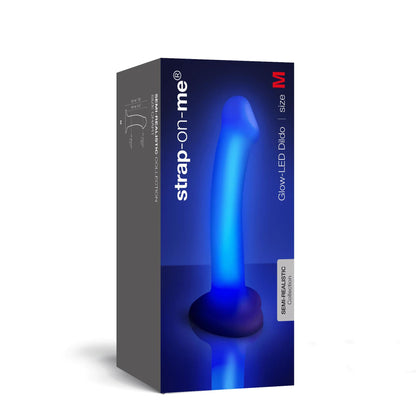 6-Dildo realistyczne LED fioletowe Straponme 18 cm M-6