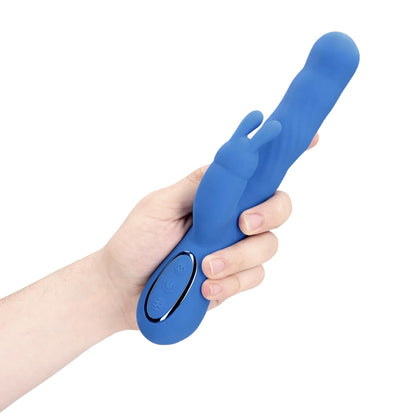 7-Wibrator króliczek Loveline Wiggle niebieski 24 cm-7