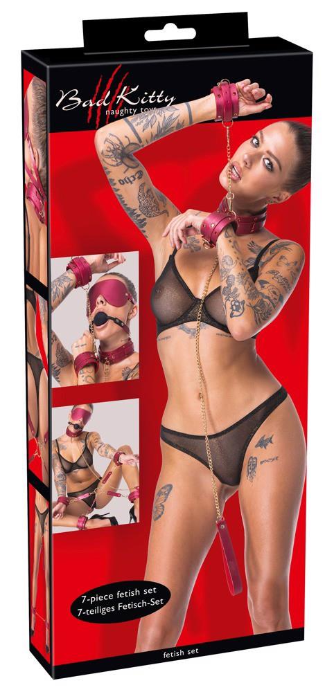 8-Zestaw bondage Bad Kitty różowy z kryształkami-8