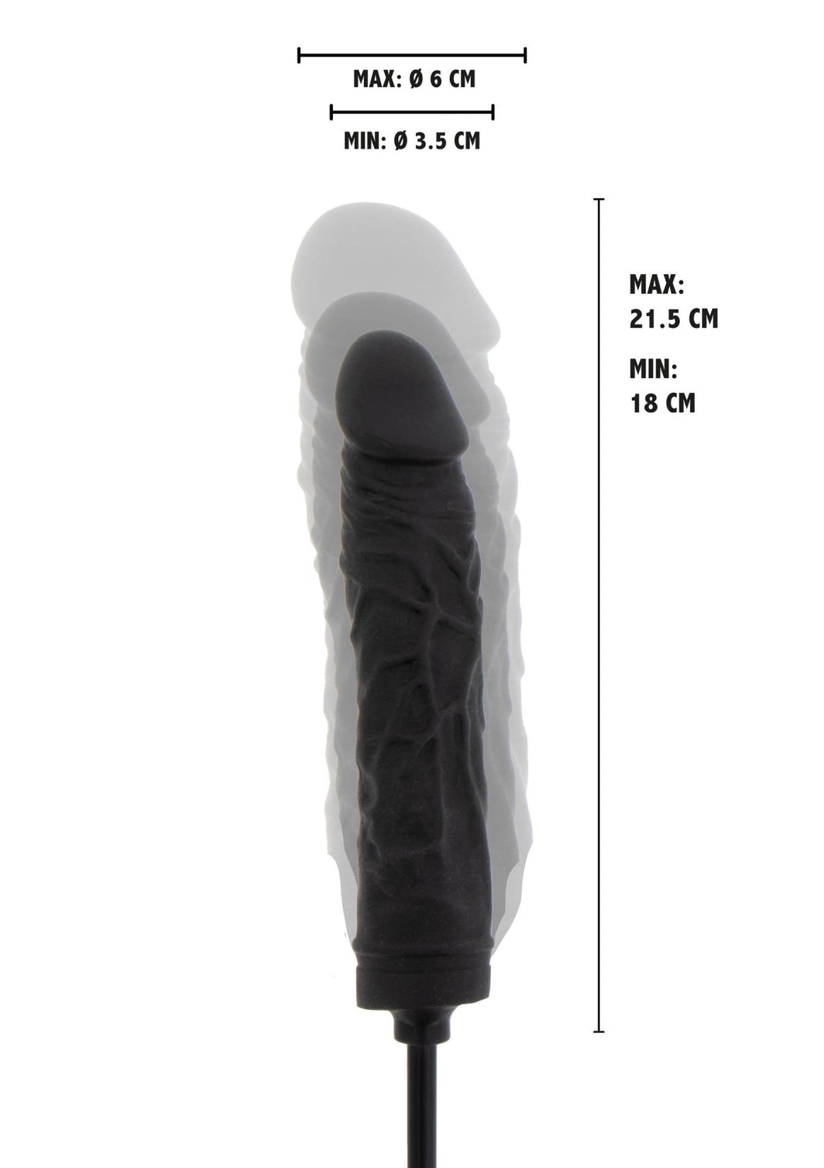 6-Dildo analne nadmuchiwane Hidden Desire silikonowe 21 cm-6