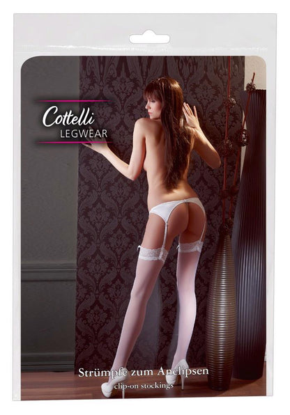 6-Pończochy Cottelli LEGWEAR białe z koronką 20 den-6