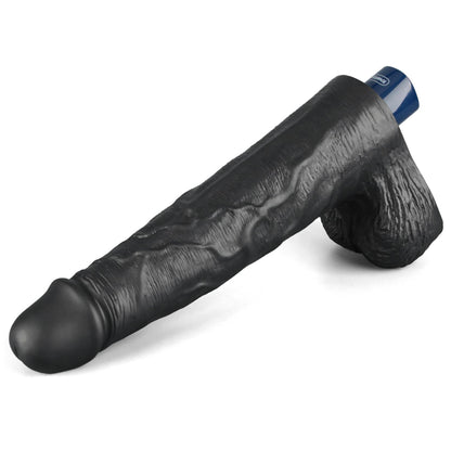 6-Dildo realistyczne wibrujące Lovetoy Real Softee czarne USB 25cm-6