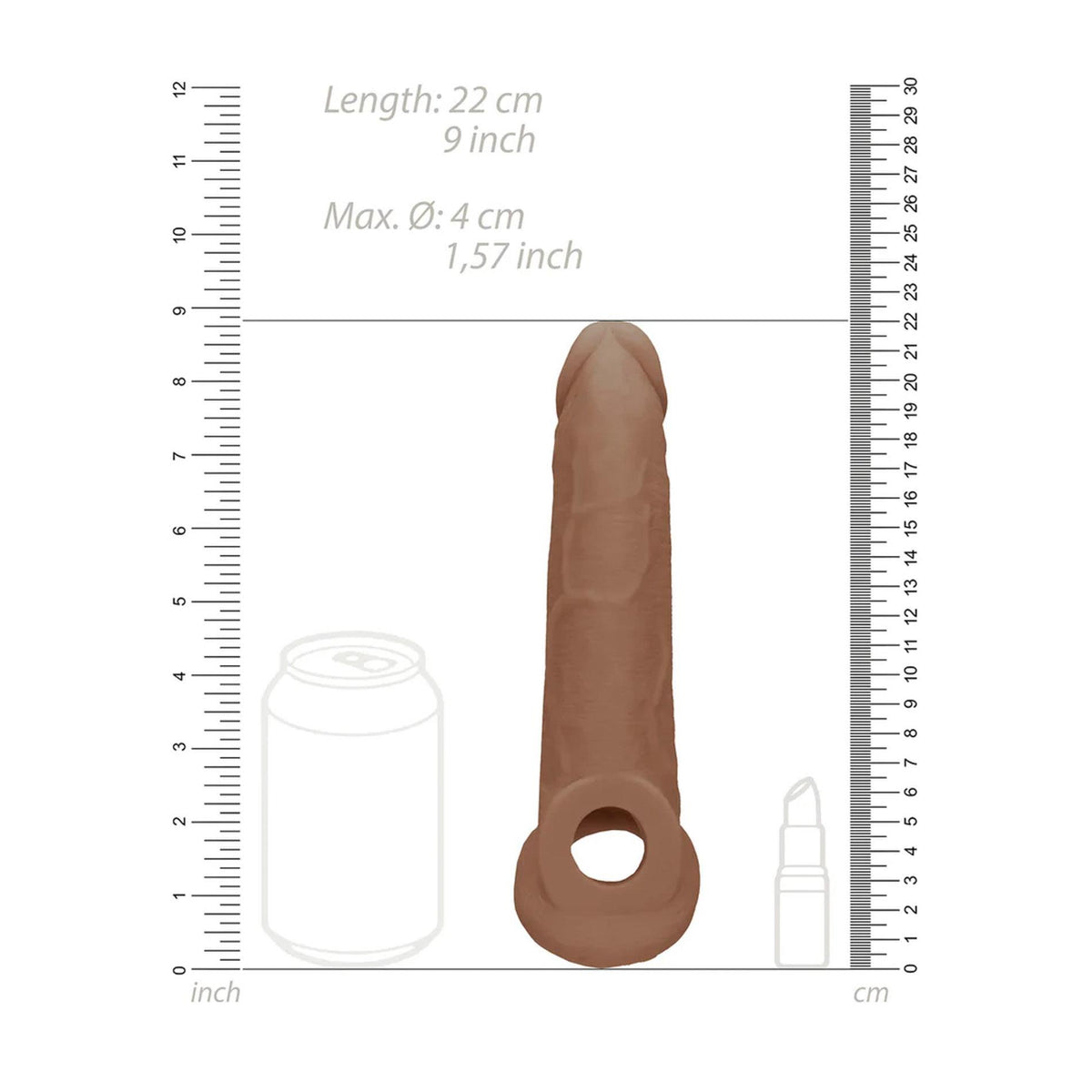 8-Superrealistyczna przedłużka na penisa RealRock TPE 20 cm-8