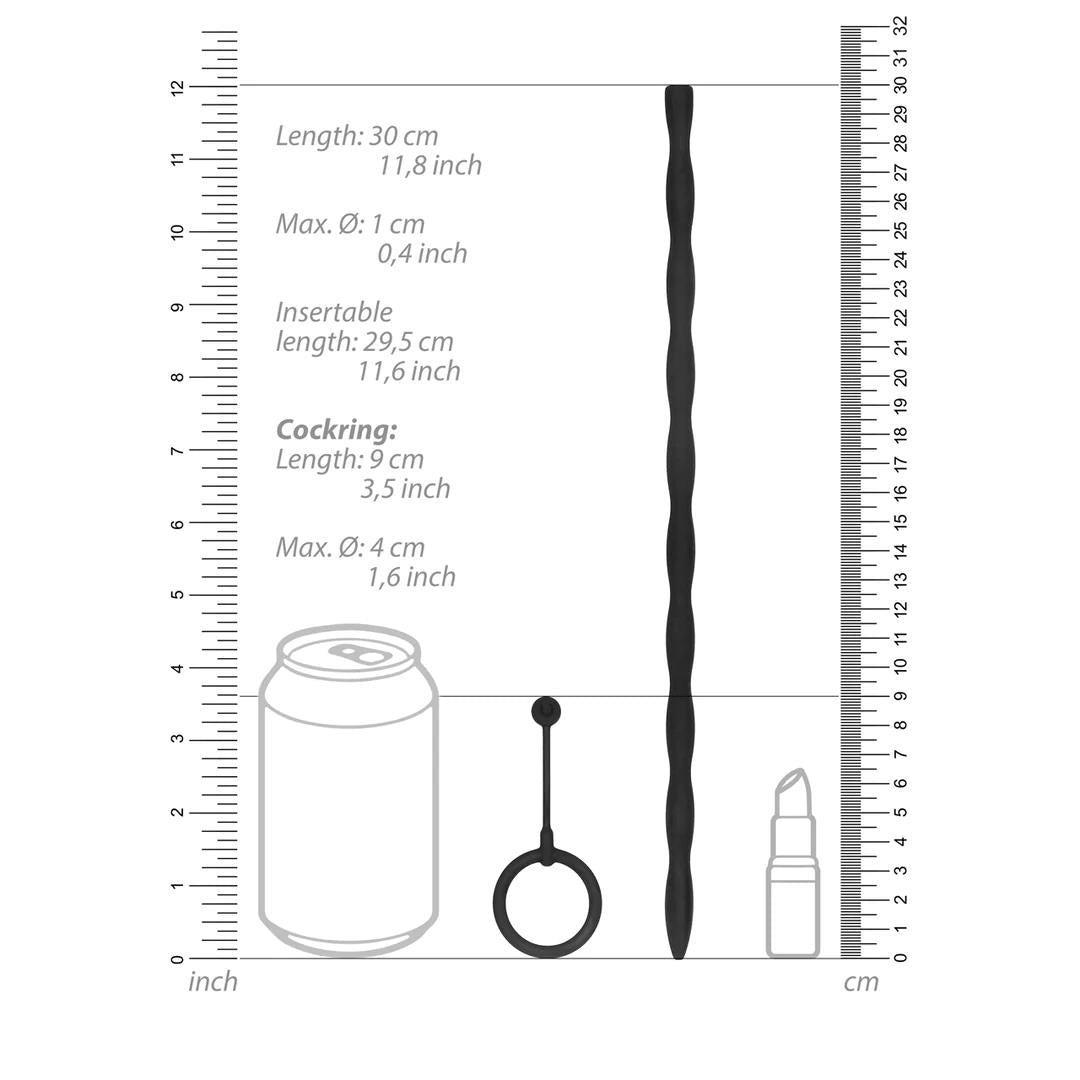 8-Sonda cewkowa silikonowa skręcona Ouch! 30 cm-8
