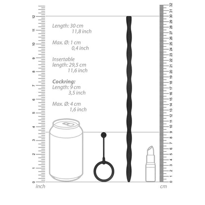 8-Sonda cewkowa silikonowa skręcona Ouch! 30 cm-8