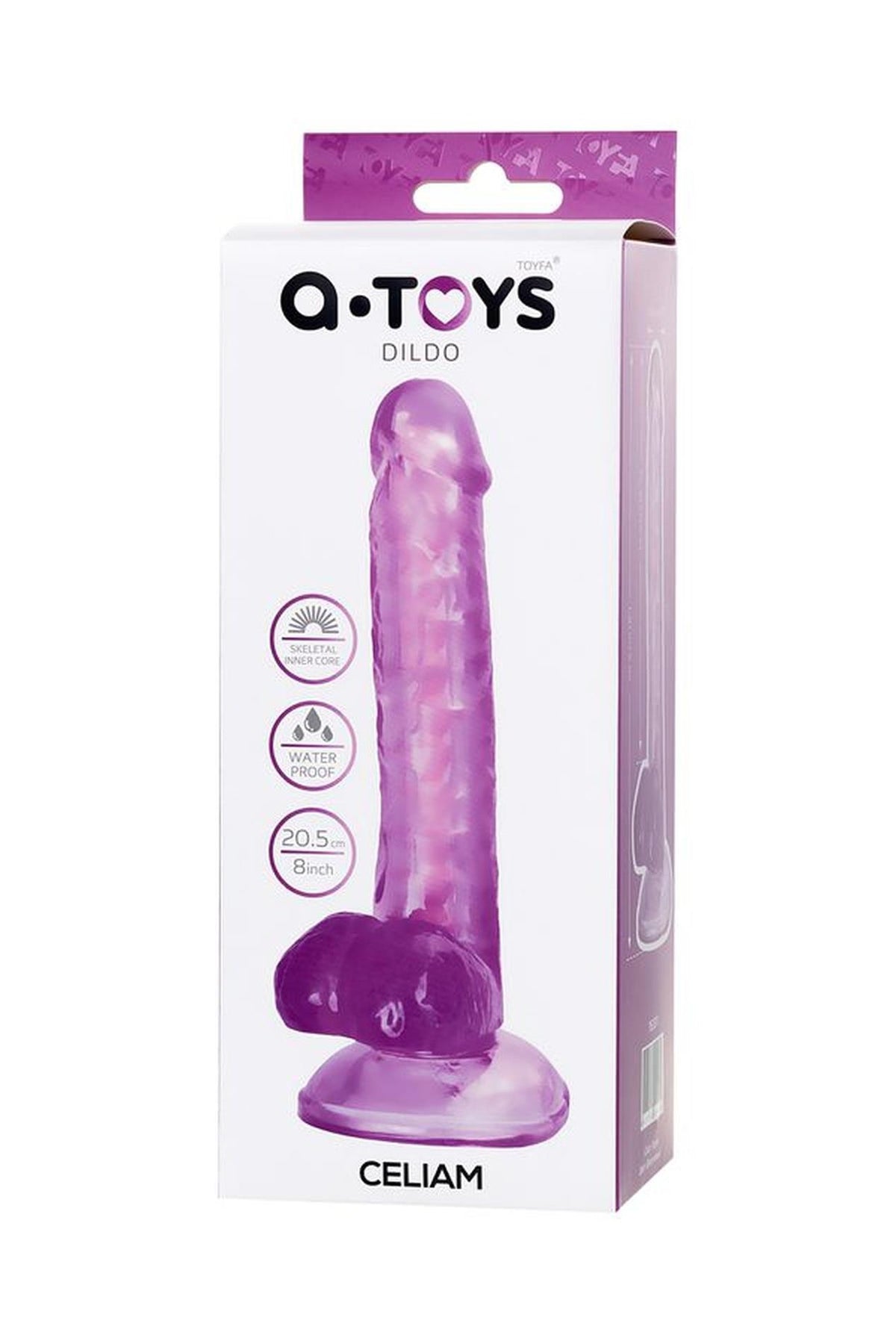 6-Elastyczne realistyczne dildo Celiam A Toys fioletowe 20,5 cm-6