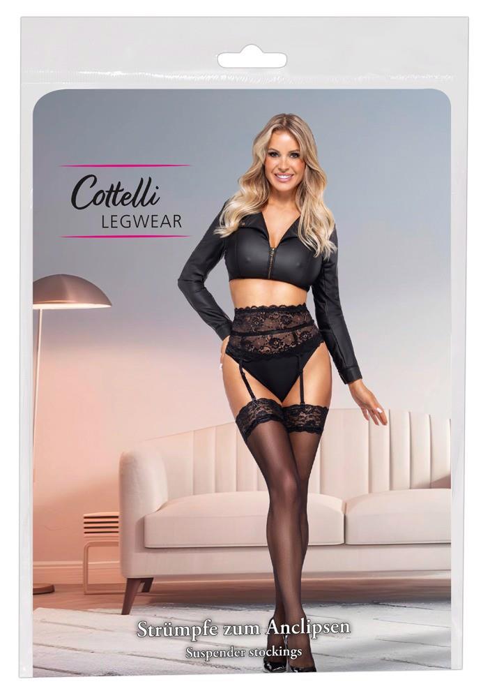 6-Pończochy z koronką Cottelli LEGWEAR czarne M 20 den-6