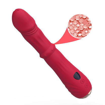 6-Wibrator punktu G Jackal czerwony z ruchami posuwistymi USB 22 cm-6