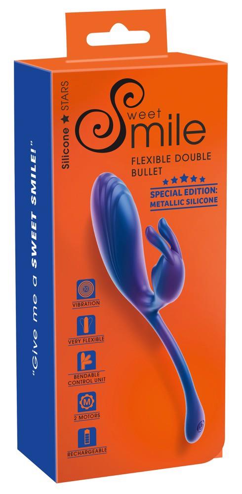 8-Wibrator króliczek Sweet Smile metaliczny elastyczny USB 22 cm-8