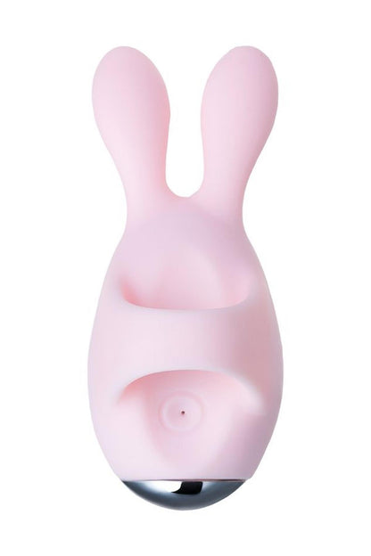 9-JOS VITA Wibrujące jajko na palec z nakładką, pudrowy róż, silikon 8,5 cm-9