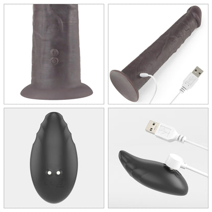 6-Dildo realistyczne Lovetoy dwuwarstwowe silikonowe 25 cm rotujące pilot-6