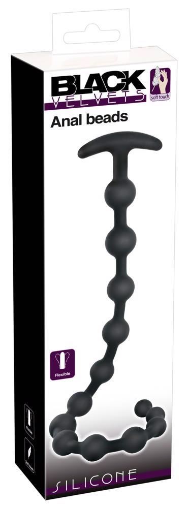 7-Black Velvets Anal Beads Silic-7