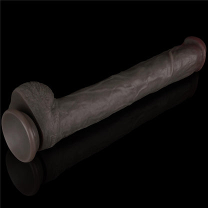 16-14.5'' Dual Layered Bendable Silicone Cock XXL(Black)-16