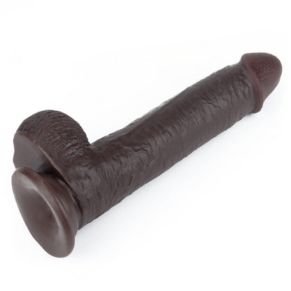 8-9'' Sliding Skin Dual Layer Dong - Black-8