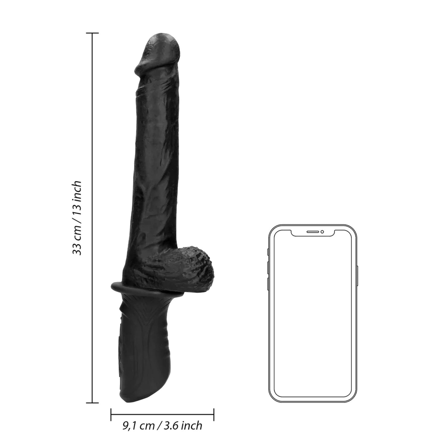 6-Hand Held Liquid Silicone Vibrating and Thrusting Sex Machine - Black-6