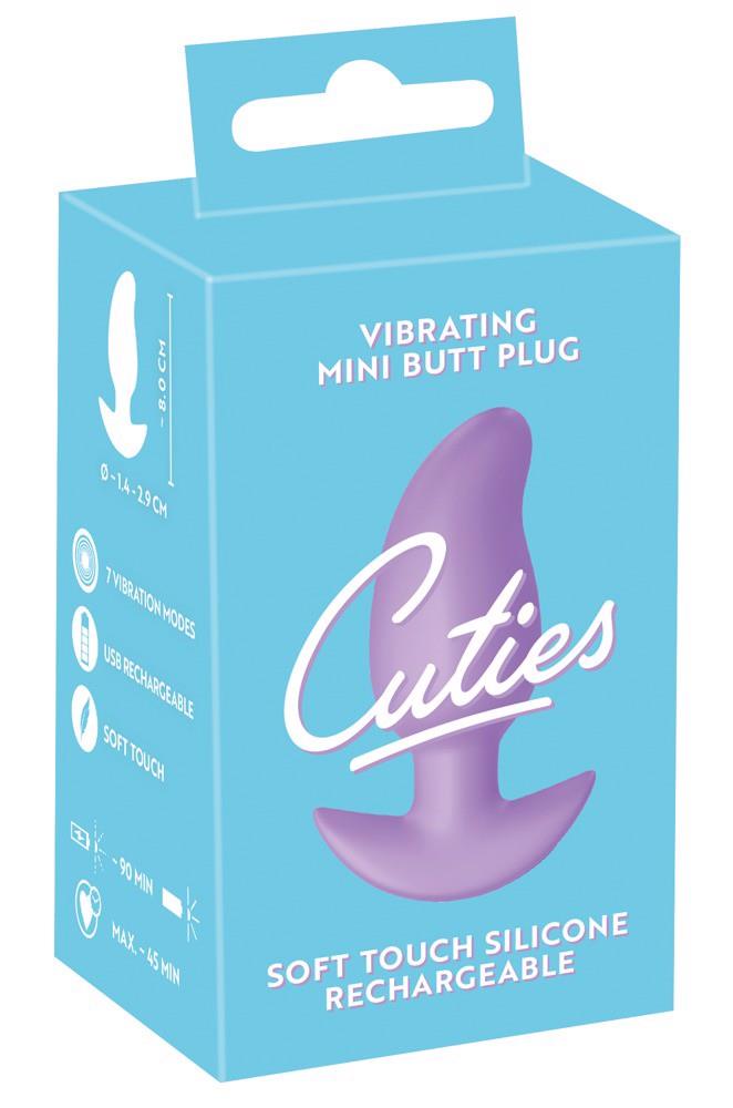 7-Korek analny wibrujący Cuties fioletowy USB 8 cm-7