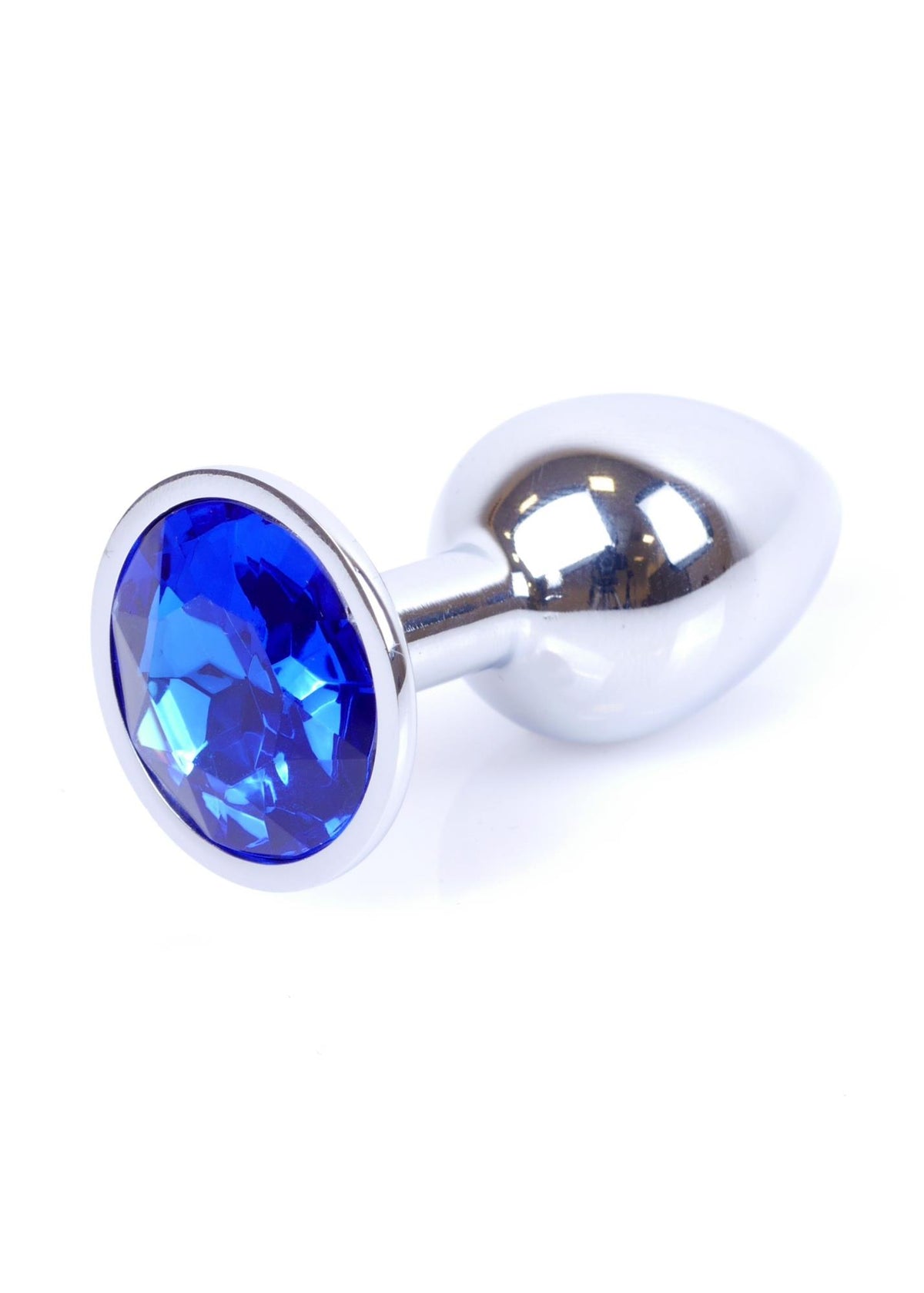 7-Biżuteria analna stalowa MyLove Toys ciemnieniebieska z diamentem 7 cm-7