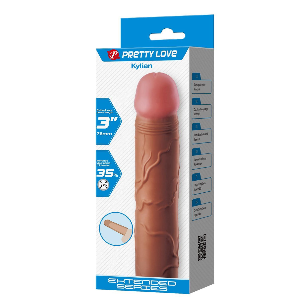 8-Przedłużka powiększająca penisa Pretty Love Kylian realistyczna 8 cm-8
