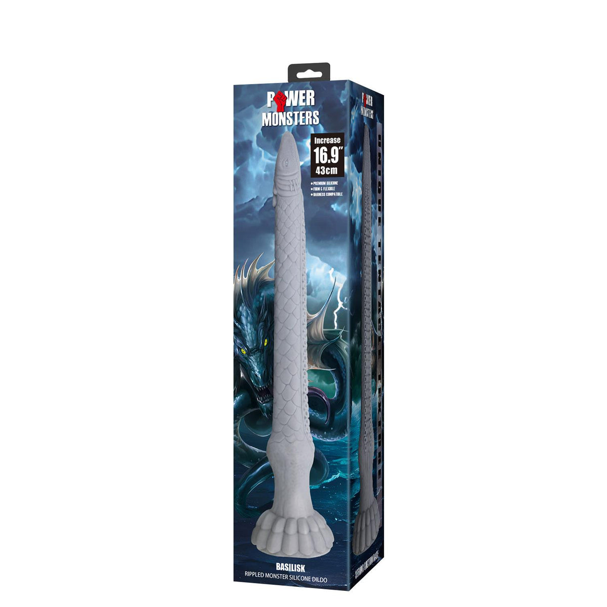 8-Dildo silikonowe pofalowane Basilisk Power Monsters 43 cm-8
