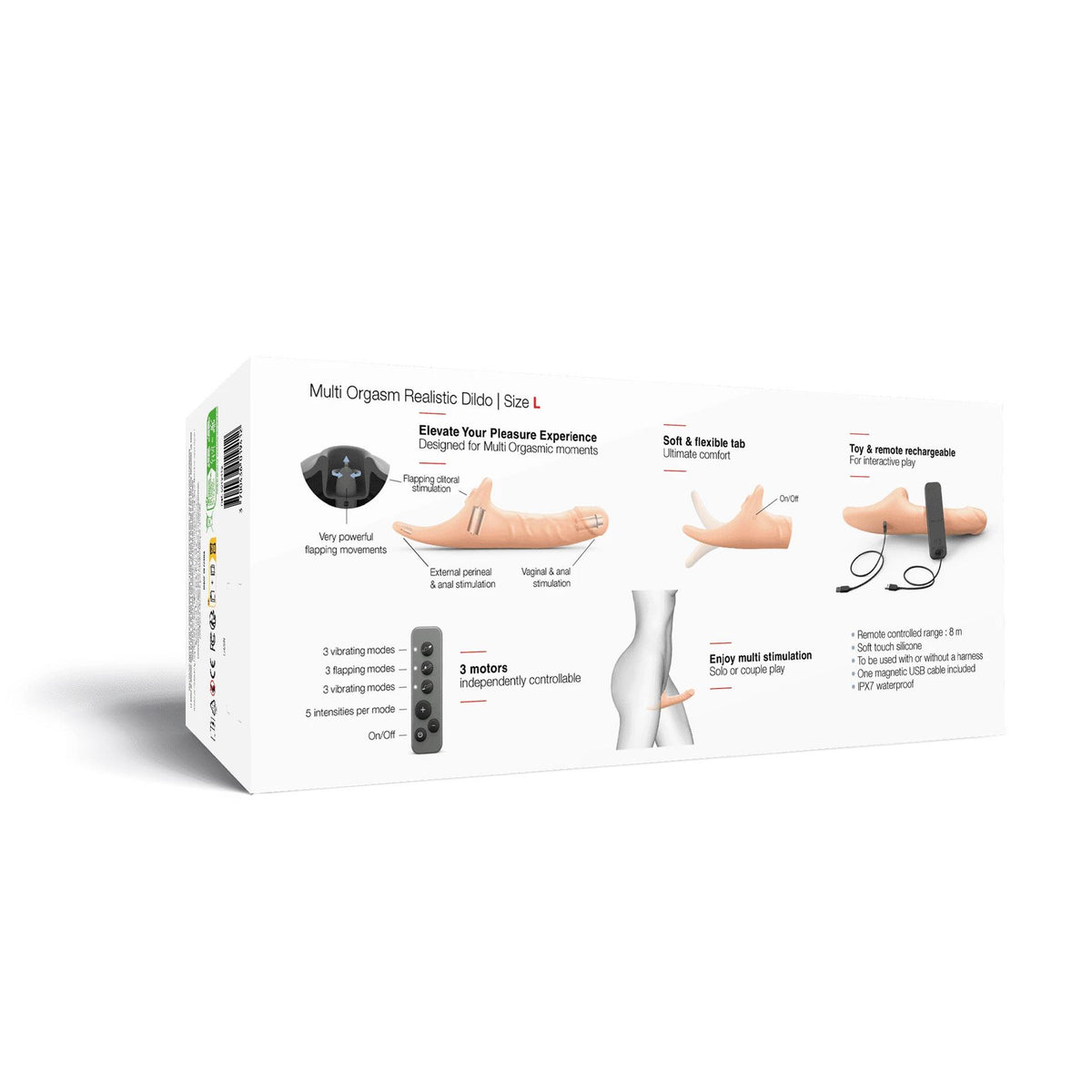 9-Realistyczne dildo Strap on me L waniliowe z pilotem-9
