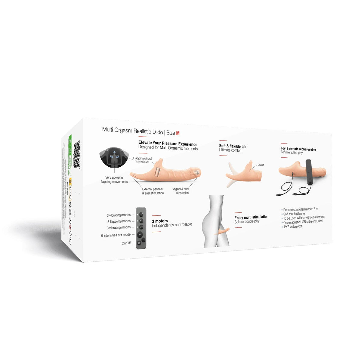 7-Dildo realistyczne Strap on me M waniliowe z pilotem-7