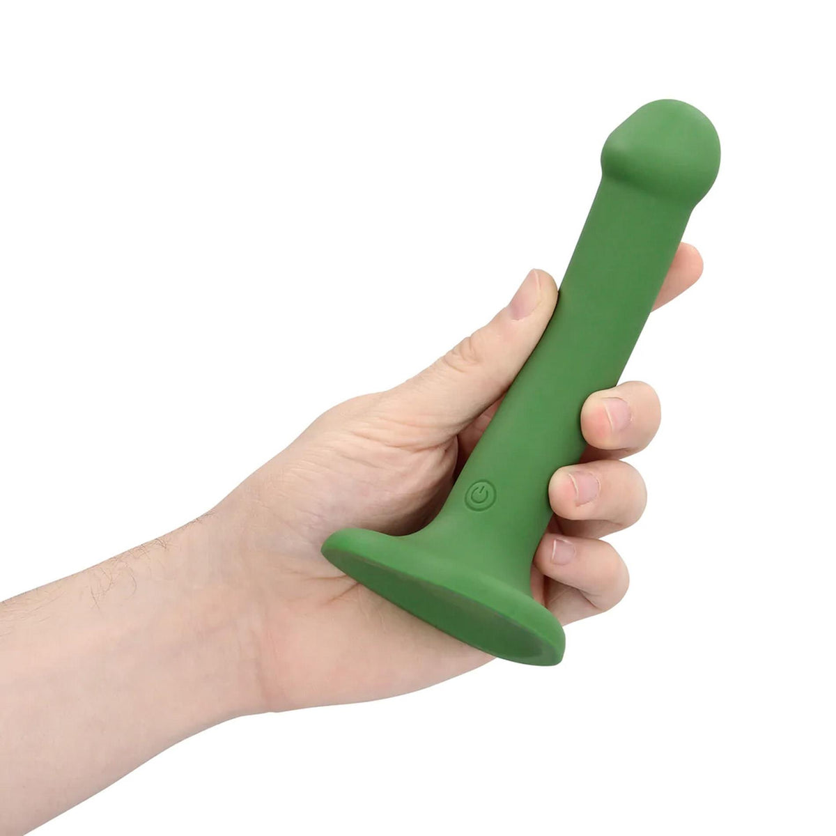 8-Małe wibrujące dildo silikonowe Loveline leśnozielone 16,5 cm-8