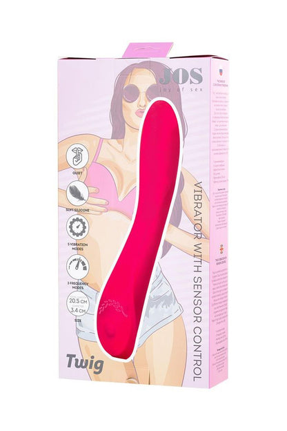 10-Wibrator punktu G JOS Twig silikonowy różowy USB 20,5 cm-10
