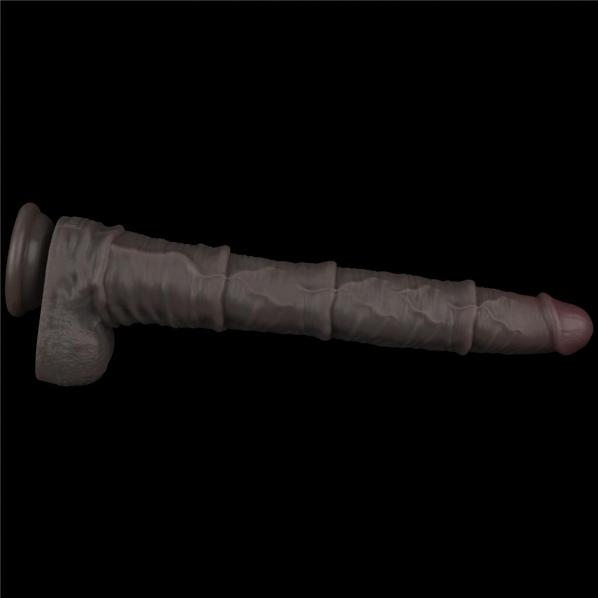 7-16'' Dual Layered Bendable Silicone Cock XXL(Black)-7