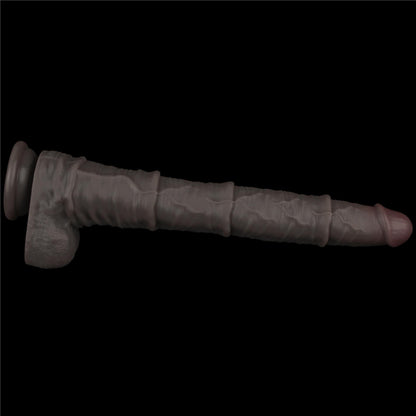 7-16'' Dual Layered Bendable Silicone Cock XXL(Black)-7