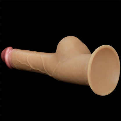 7-Dildo realistyczne dwuwarstwowe silikonowe z uchwytem Lovetoy 25cm-7