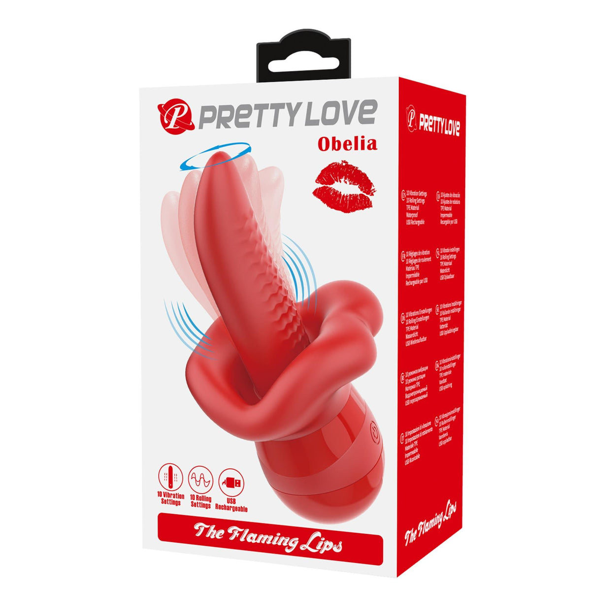 9-Stymulator łechtaczki z ruchem języka Pretty Love Obelia USB-9
