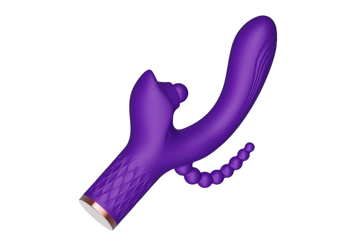 8-Wibrator Patty silikonowy stymulator łechtaczki z wypustką analną USB-8