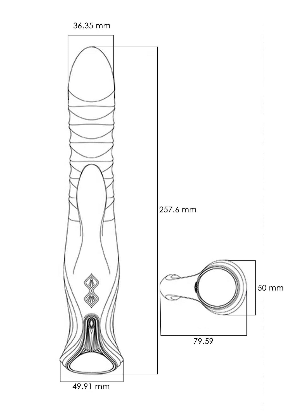 7-Wibrator króliczek Mose thrusting z podgrzewaniem zielony 25.8 cm-7