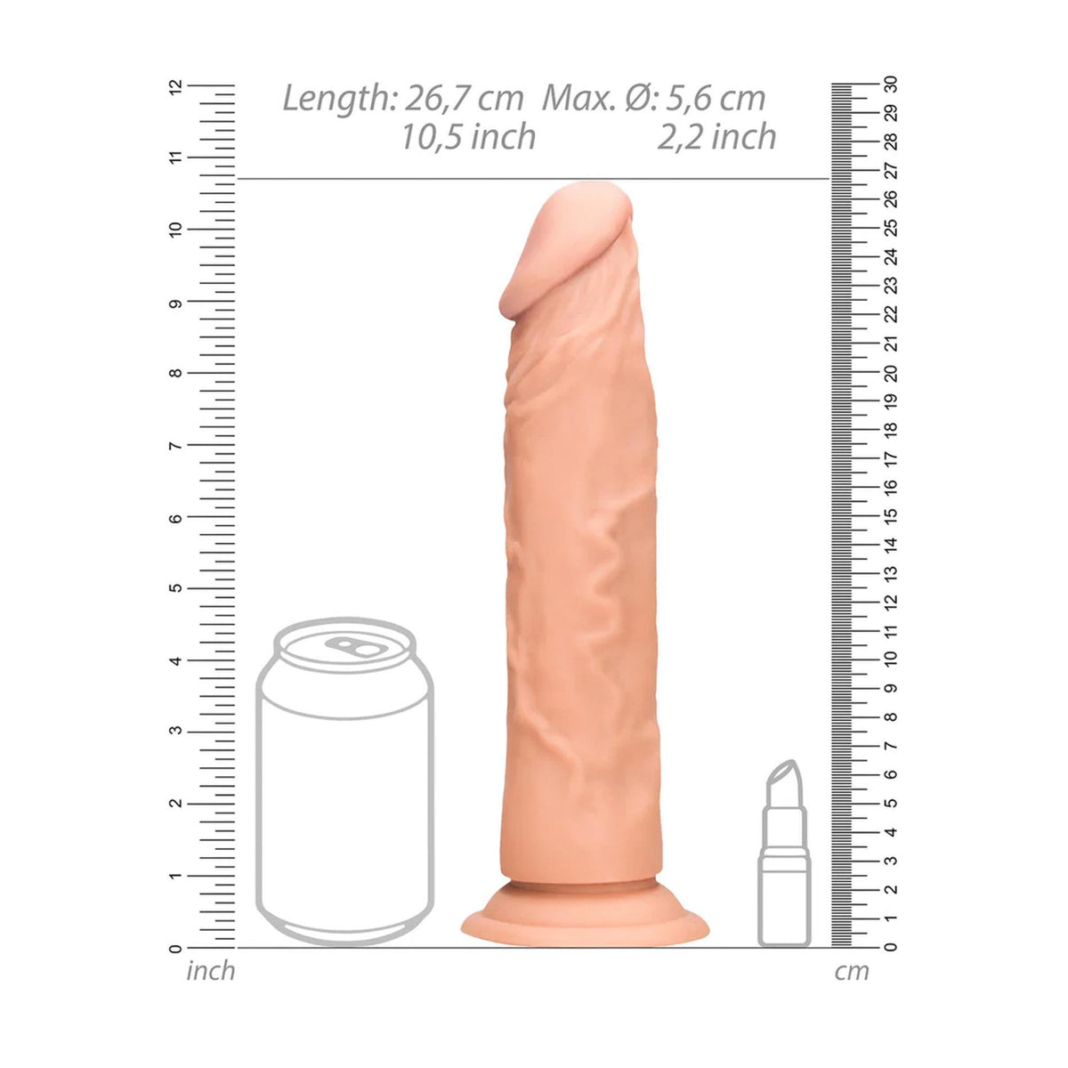 8-Dildo realistyczne RealRock bez jąder 24 cm-8