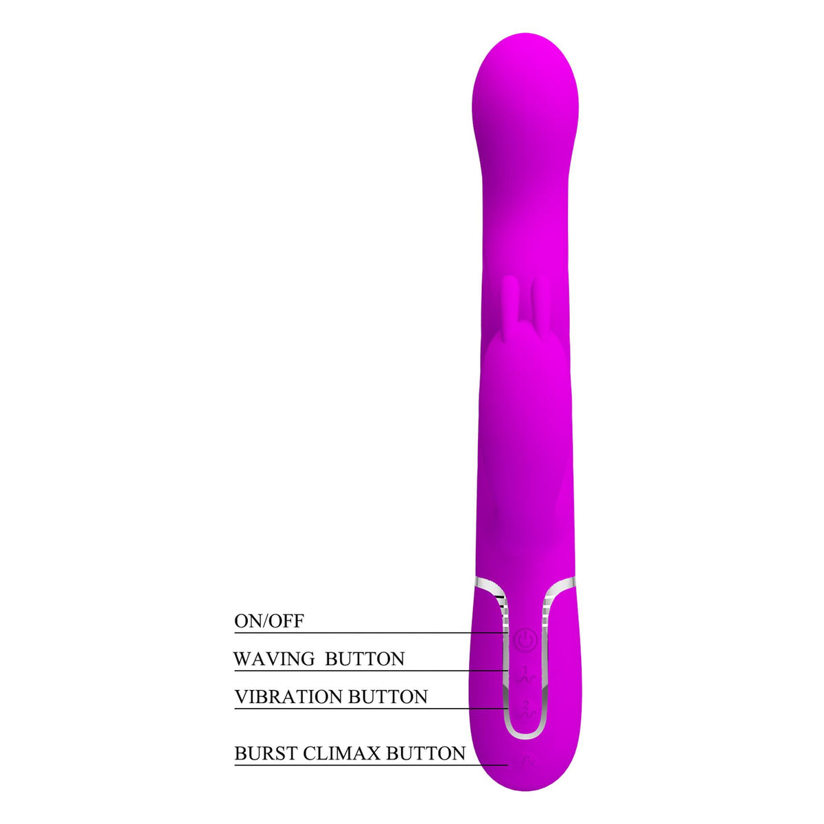 7-Wibrator króliczek falujący Pretty Love Laursen fioletowy USB-7