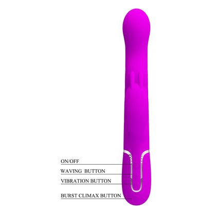 7-Wibrator króliczek falujący Pretty Love Laursen fioletowy USB-7