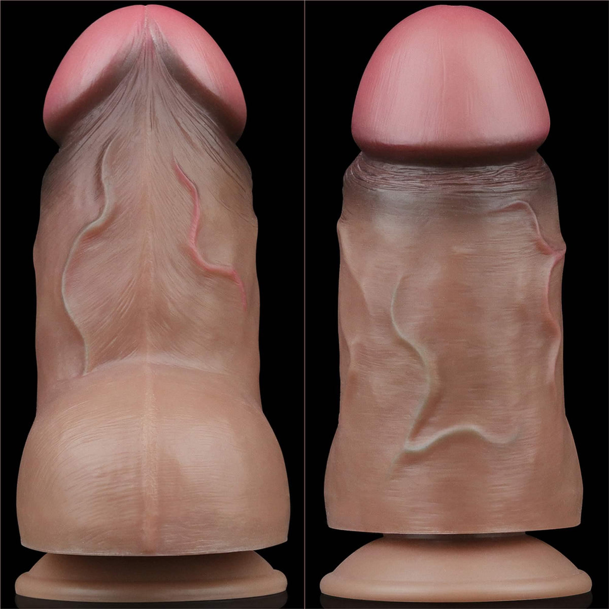 16-7.0'' Dual Layered Platinum Silicone Cock-16