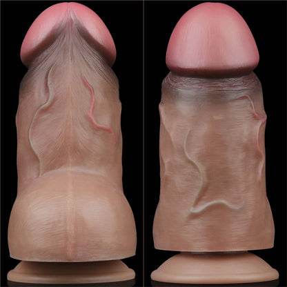16-7.0'' Dual Layered Platinum Silicone Cock-16