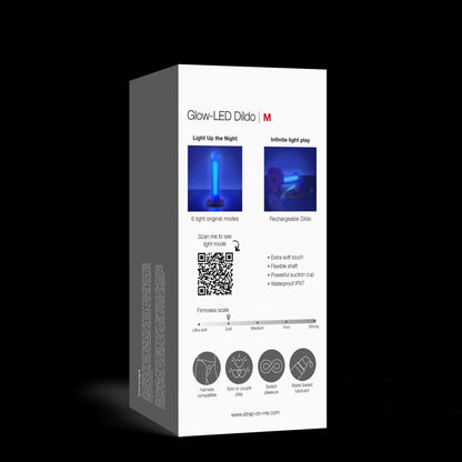 7-Dildo realistyczne LED fioletowe Straponme 18 cm M-7