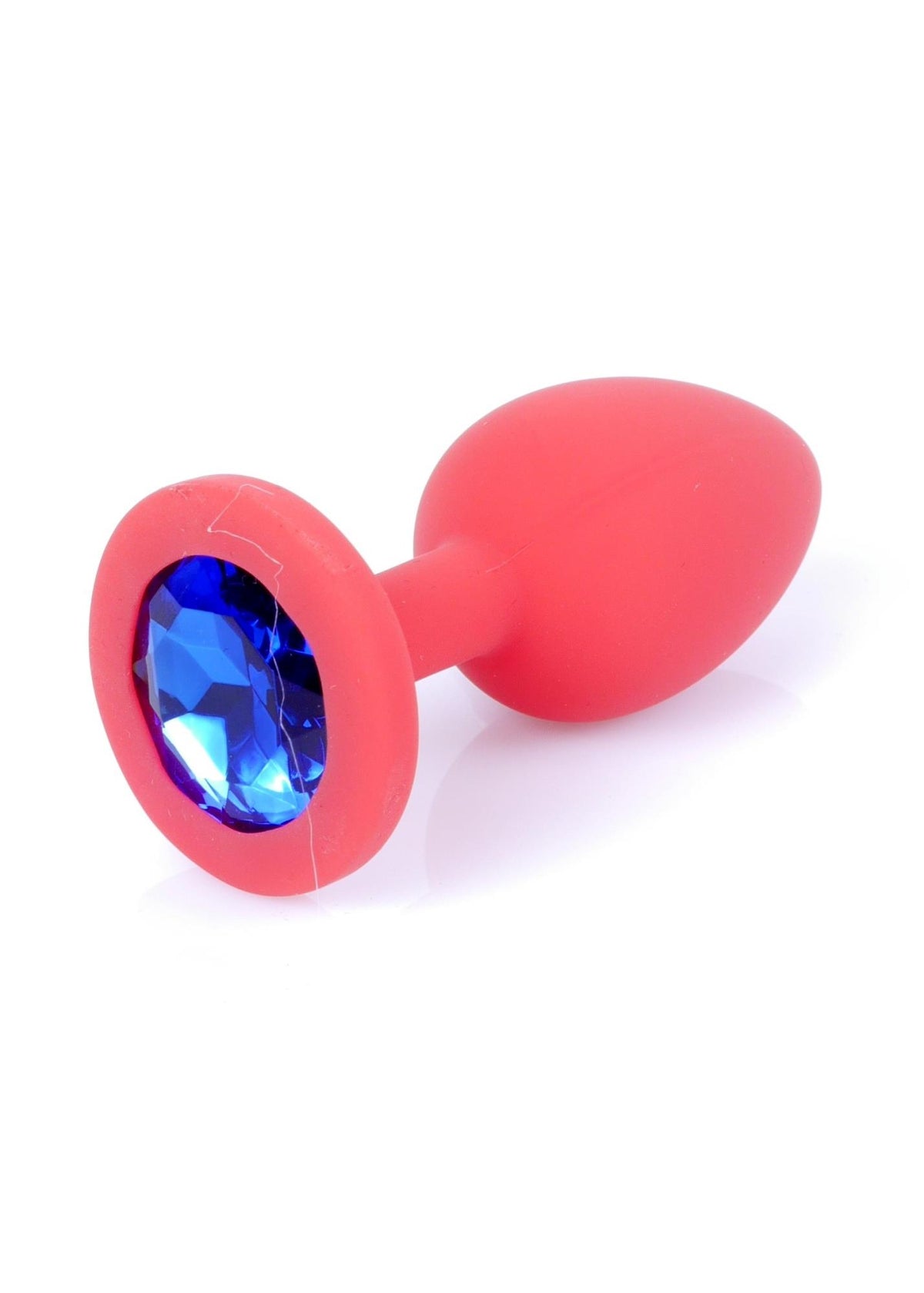 7-Korek analny silikonowy z diamentem MyLove Toys czerwony 7 cm-7