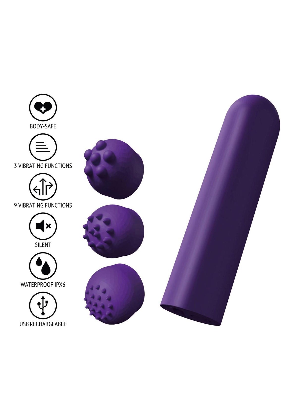 7-Wibrator kieszonkowy ToyJoy fioletowy 12 funkcji USB 6 cm-7