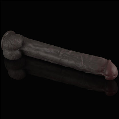 7-14.5'' Dual Layered Bendable Silicone Cock XXL(Black)-7