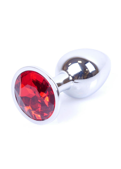 7-Biżuteria analna srebrna MyLove Toys czerwony diamencik 7 cm-7